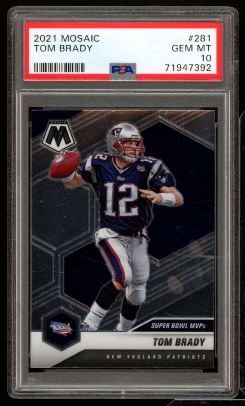 Tom Brady Card 2021 Panini Mosaic #281 PSA 10 Image 1