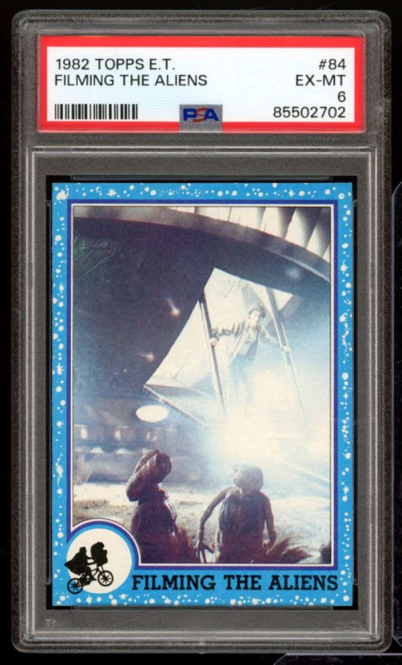 Filming The Aliens Card 1982 Topps E.T. #84 PSA 6 Image 1