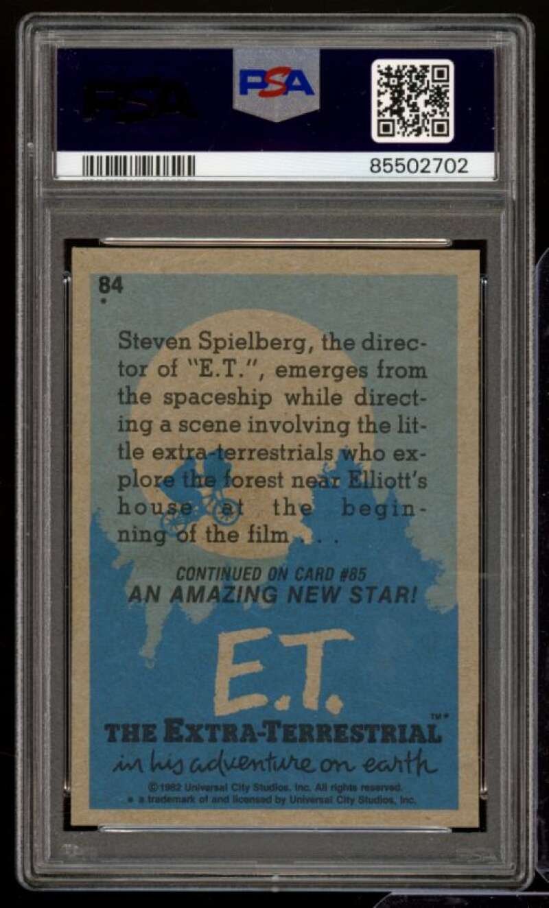 Filming The Aliens Card 1982 Topps E.T. #84 PSA 6 Image 2