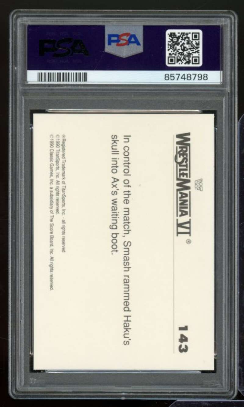 History Of Wrestlemania 1990 Classic WWF Series 2 #143 PSA 6 Image 2