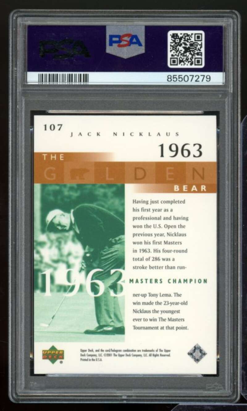 Jack Nicklaus 2001 Upper Deck Golf #107 PSA 6 Image 2