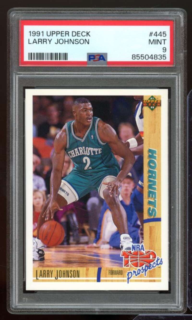 Larry Johnson Rookie Card 1991-92 Upper Deck #445 PSA 9 Image 1