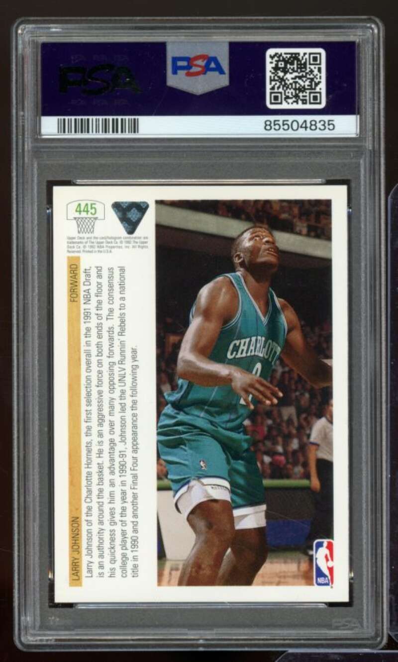 Larry Johnson Rookie Card 1991-92 Upper Deck #445 PSA 9 Image 2