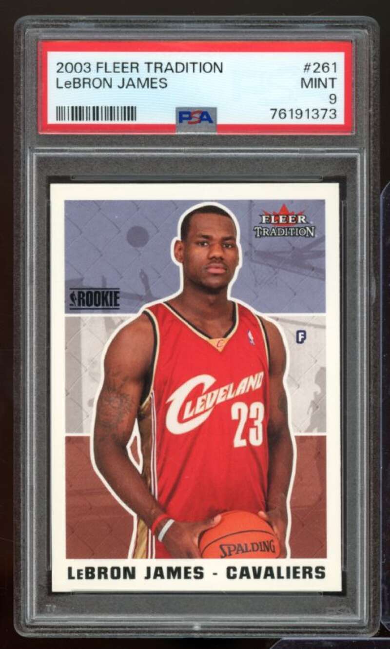 LeBron James Rookie Card 2003-04 Fleer Tradition #261 PSA 9 Image 1