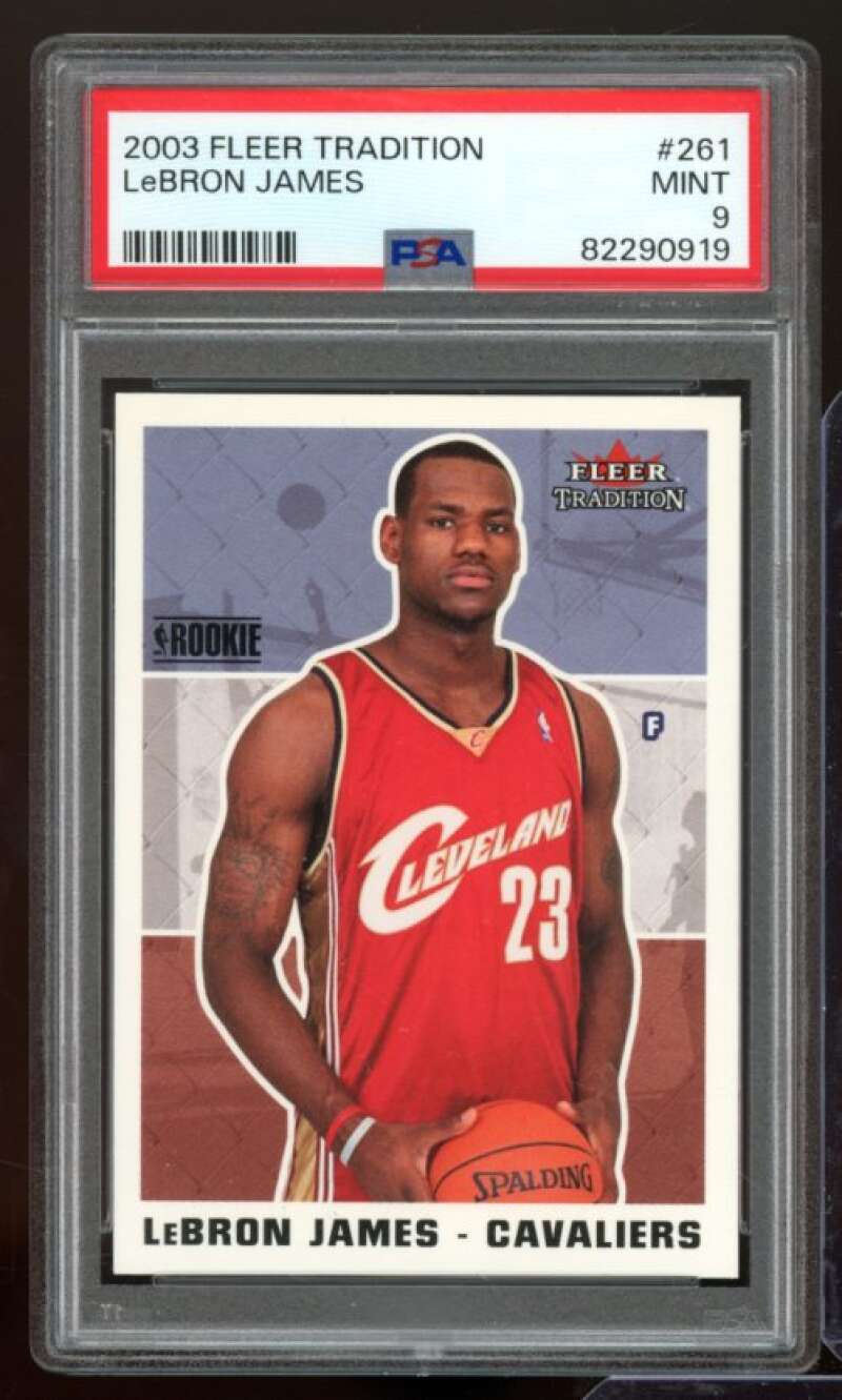 LeBron James Rookie Card 2003-04 Fleer Tradition #261 PSA 9 Image 1