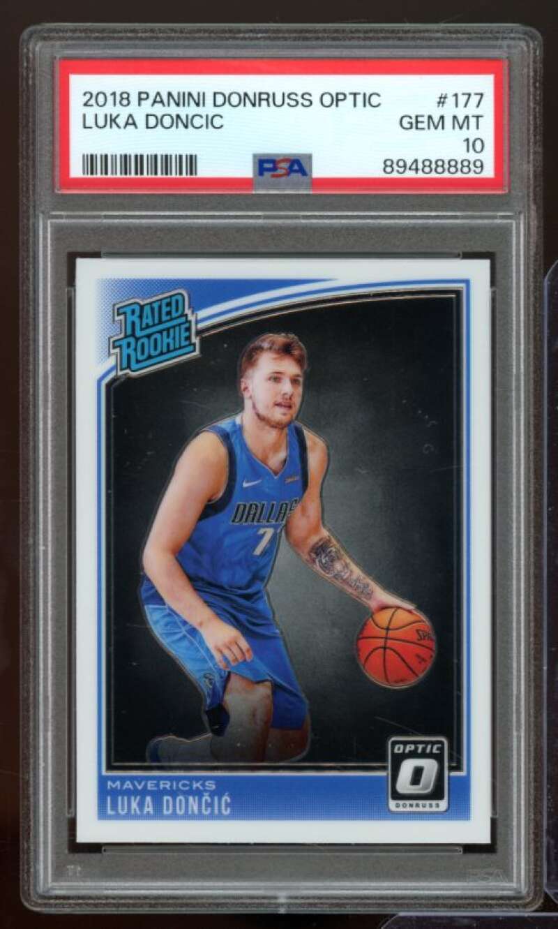 Luka Doncic Rookie Card 2018-19 Donruss Optic #177 PSA 10 Image 1