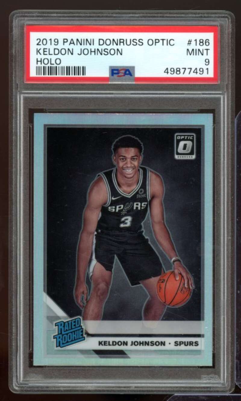 Keldon Johnson Rookie Card 2019-20 Panini Donruss Optic Holo #186 PSA 9 Image 1