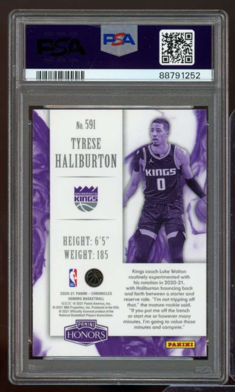 Tyrese Haliburton Rookie Card 2020-21 Chronicles #591 PSA 10 Image 2