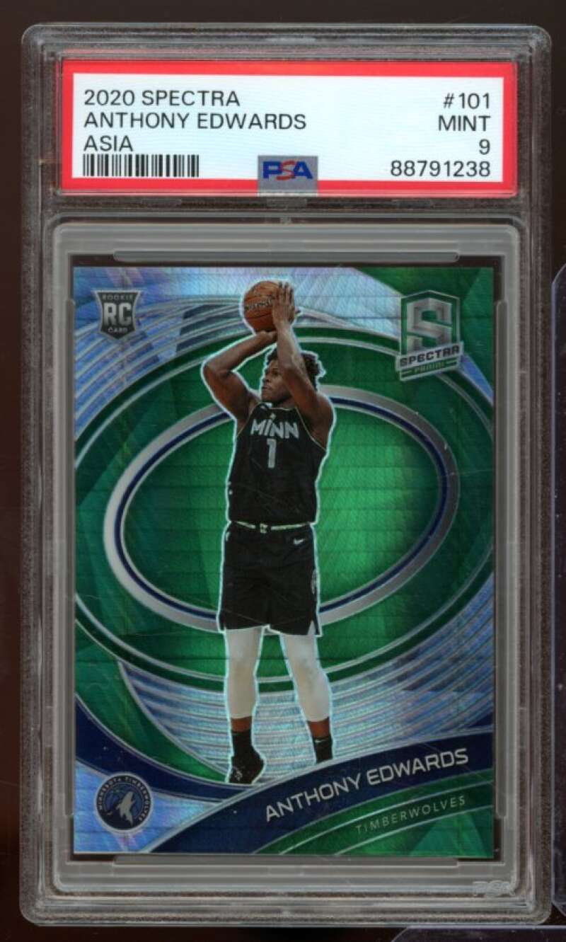 Anthony Edwards Rookie Card 2020-21 Spectra Asia Green #101 PSA 9 Image 1