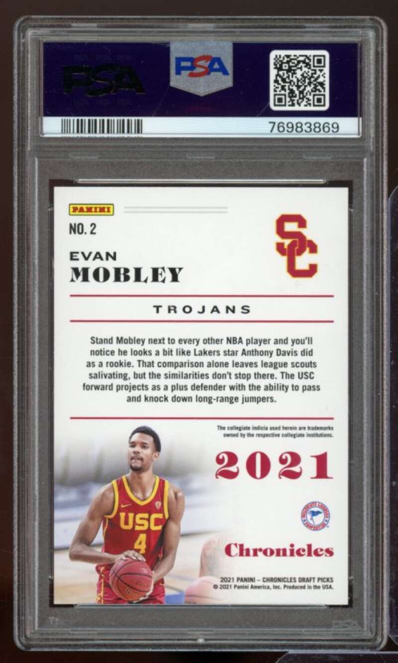 Evan Mobley Rookie Card 2021-22 Chronicles DP Pink (pop 2) #2 PSA 10 Image 2