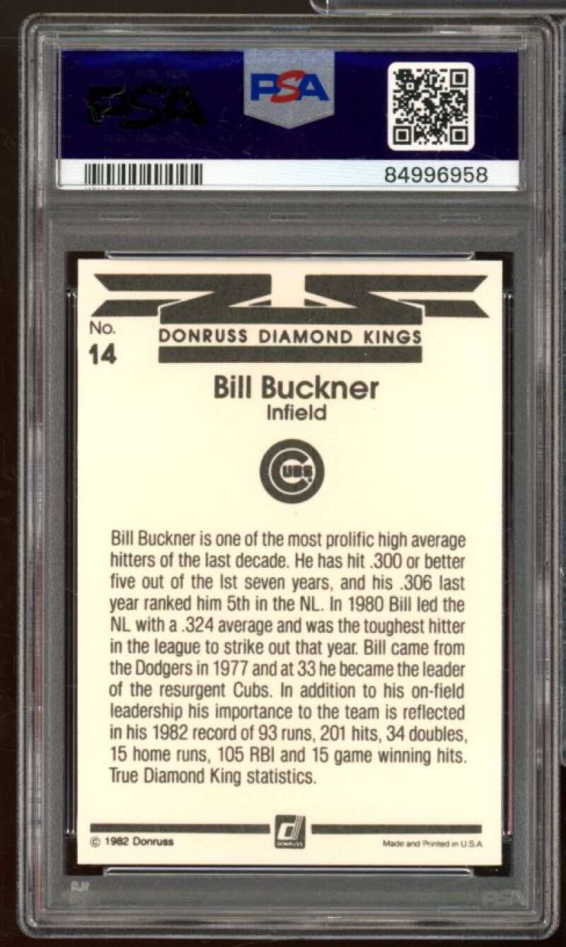 Bill Buckner Card 1983 Donruss Diamond Kings #14 PSA 8 Image 2