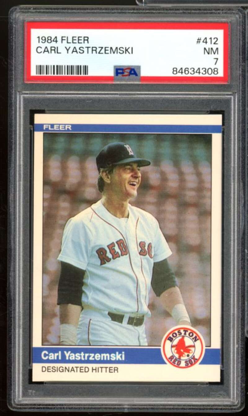 Carl Yastrzemski Card 1984 Fleer #412 PSA 7 Image 1