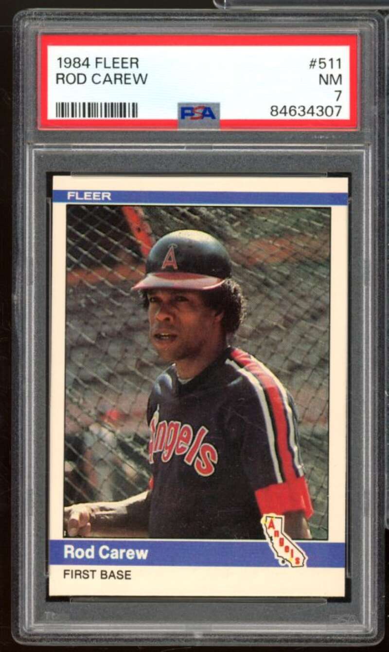 Rod Carew Card 1984 Fleer #511 PSA 7 Image 1