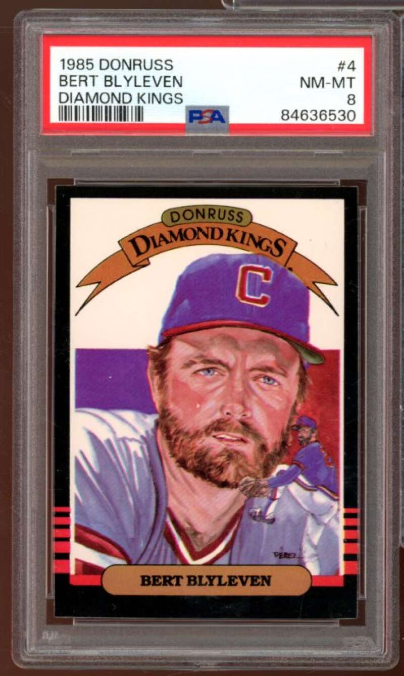 Bert Blyleven Card 1985 Donruss Diamond Kings #4 PSA 8 Image 1