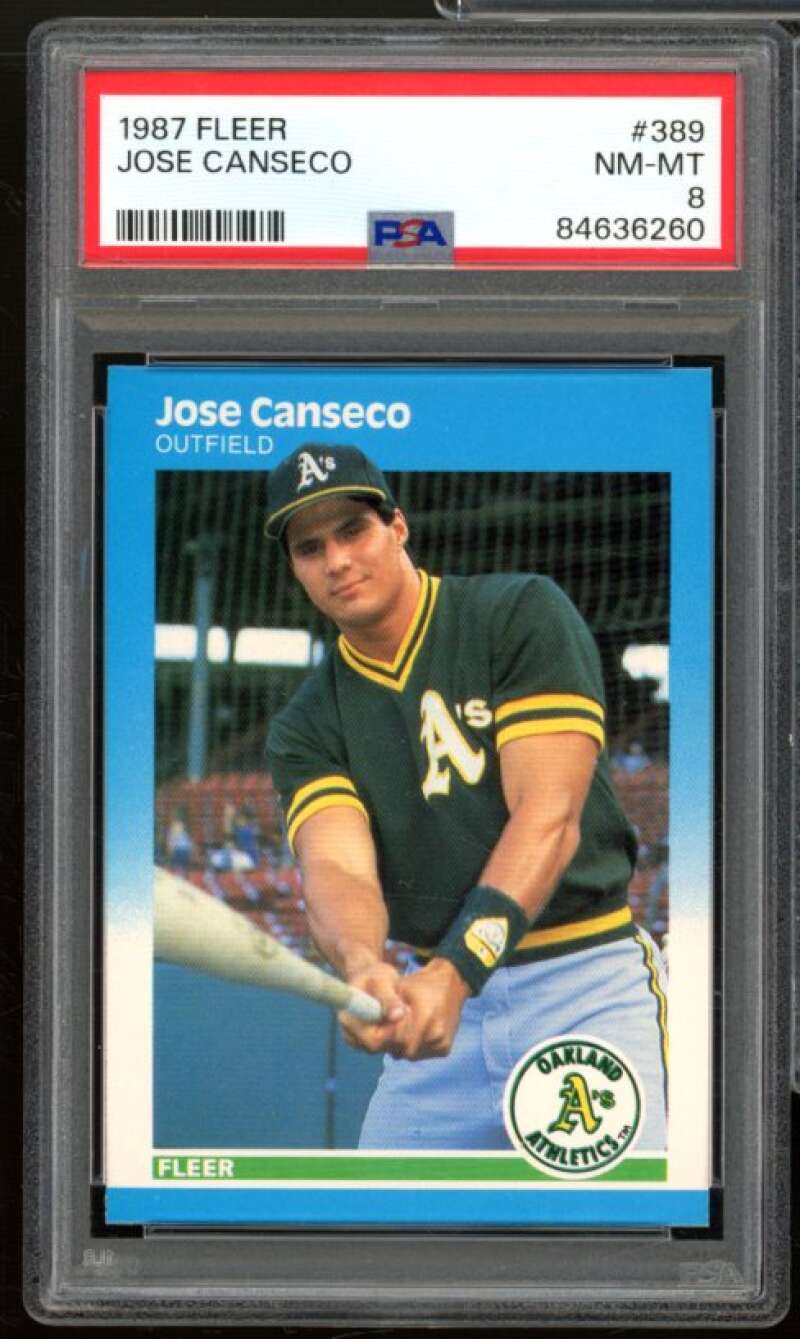 Jose Canseco Card 1987 Fleer #389 PSA 8 Image 1