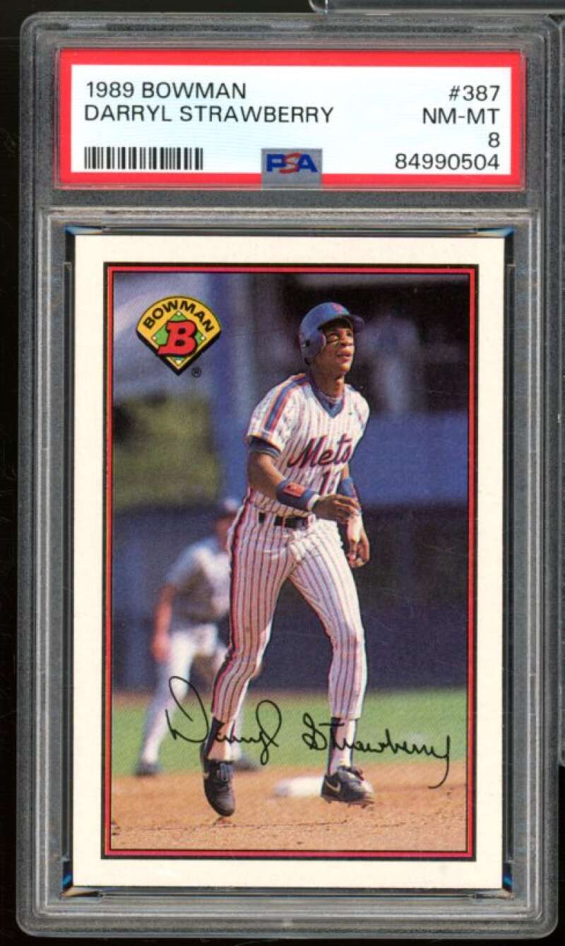 Darryl Strawberry Card 1989 Bowman #387 PSA 8 Image 1