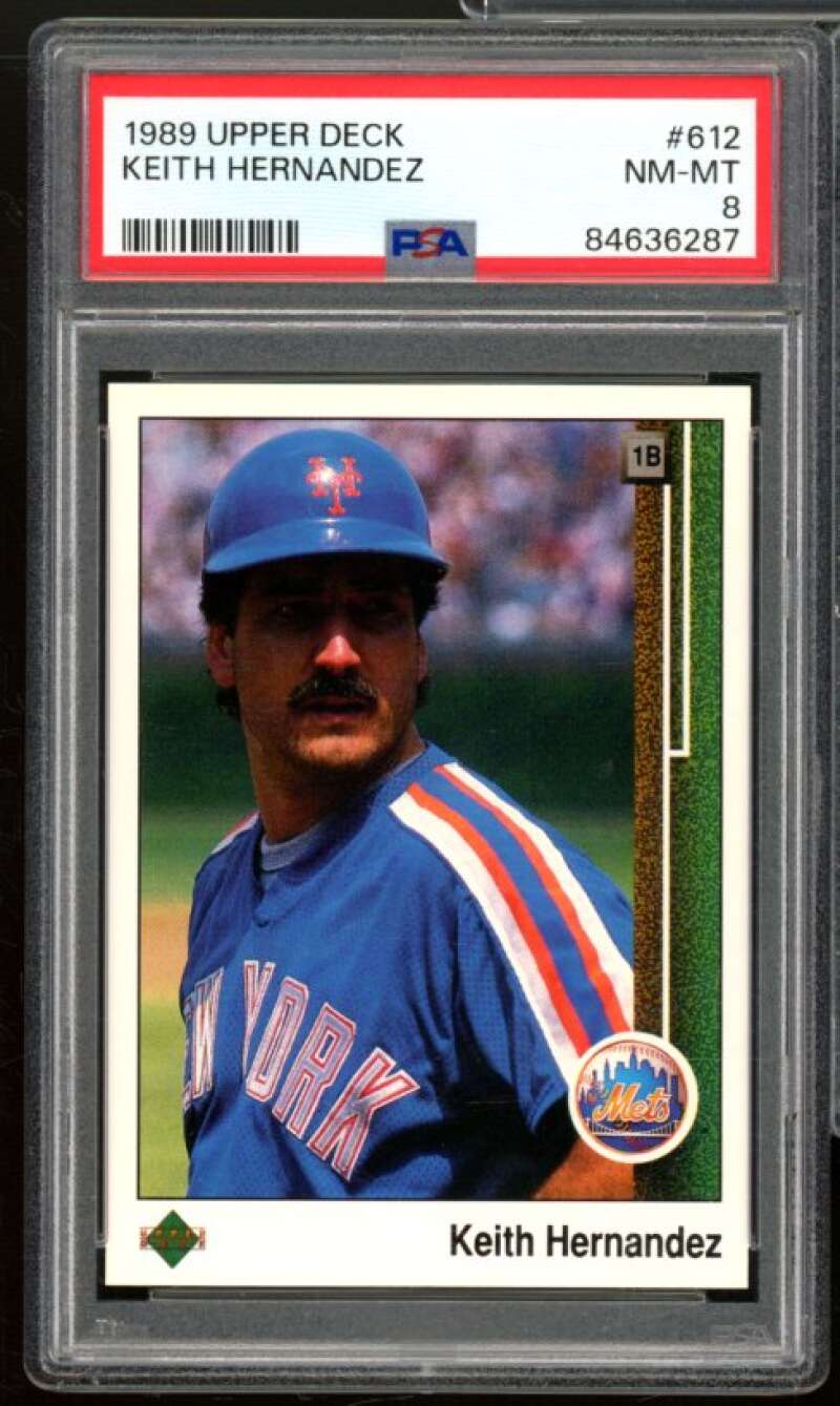 Keith Hernandez Card 1989 Upper Deck #612 PSA 8 Image 1