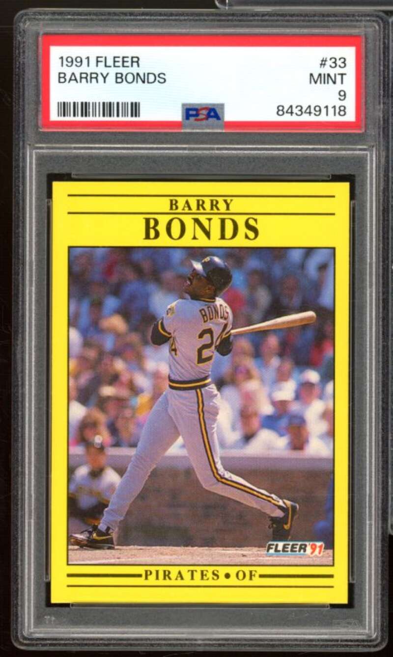 Barry Bonds Card 1991 Fleer #33 PSA 9 Image 1