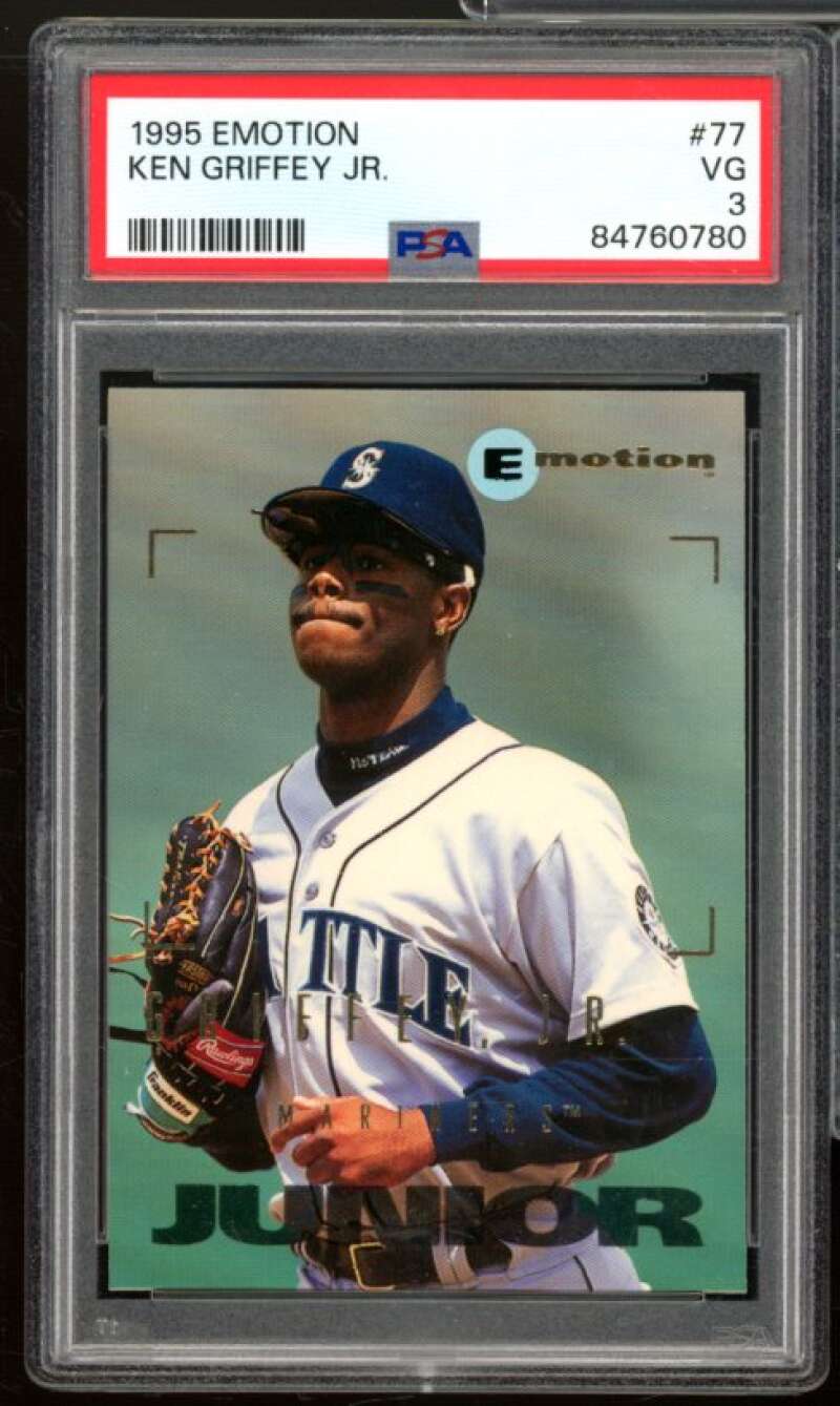 Ken Griffey Jr. Card 1995 Emotion #77 PSA 3 Image 1