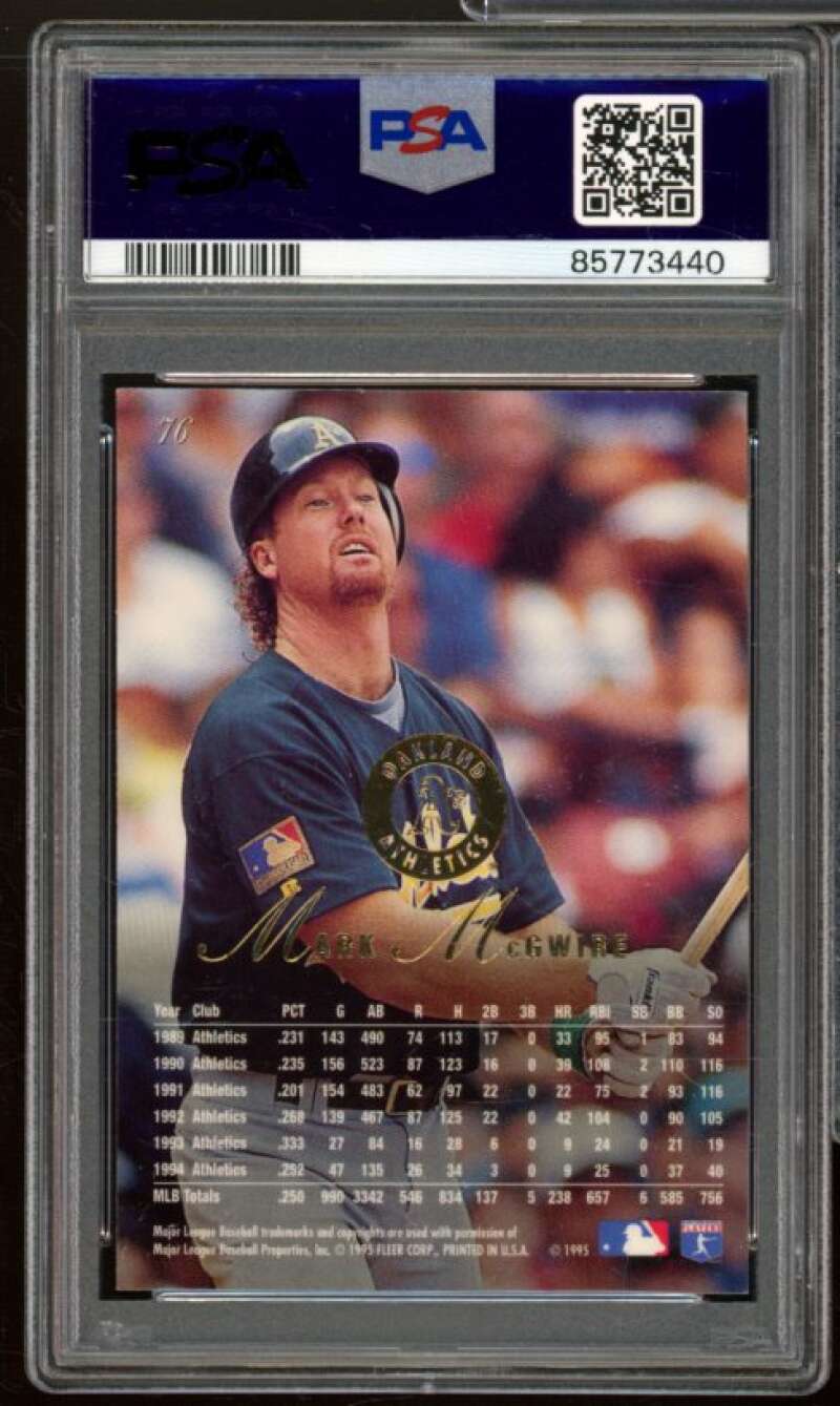 Mark Mcgwire Card 1995 Flair #76 PSA 8 Image 2