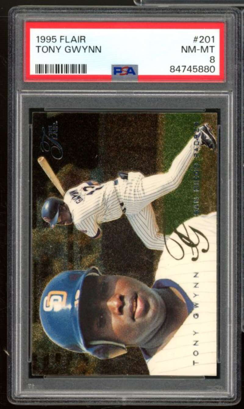 Tony Gwynn Card 1995 Flair #201 PSA 8 Image 1