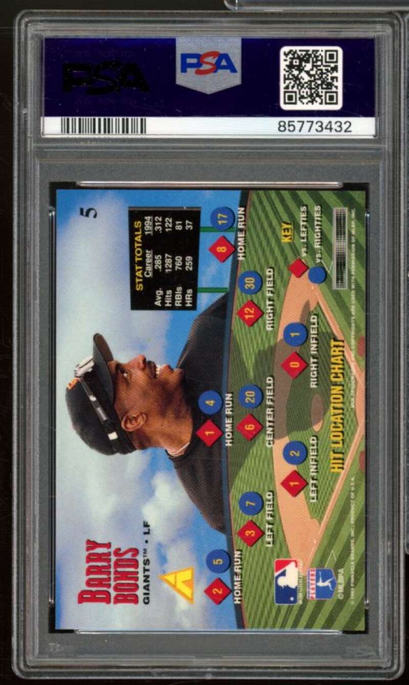 Barry Bonds Card 1995 Zenith #5 PSA 8 Image 2