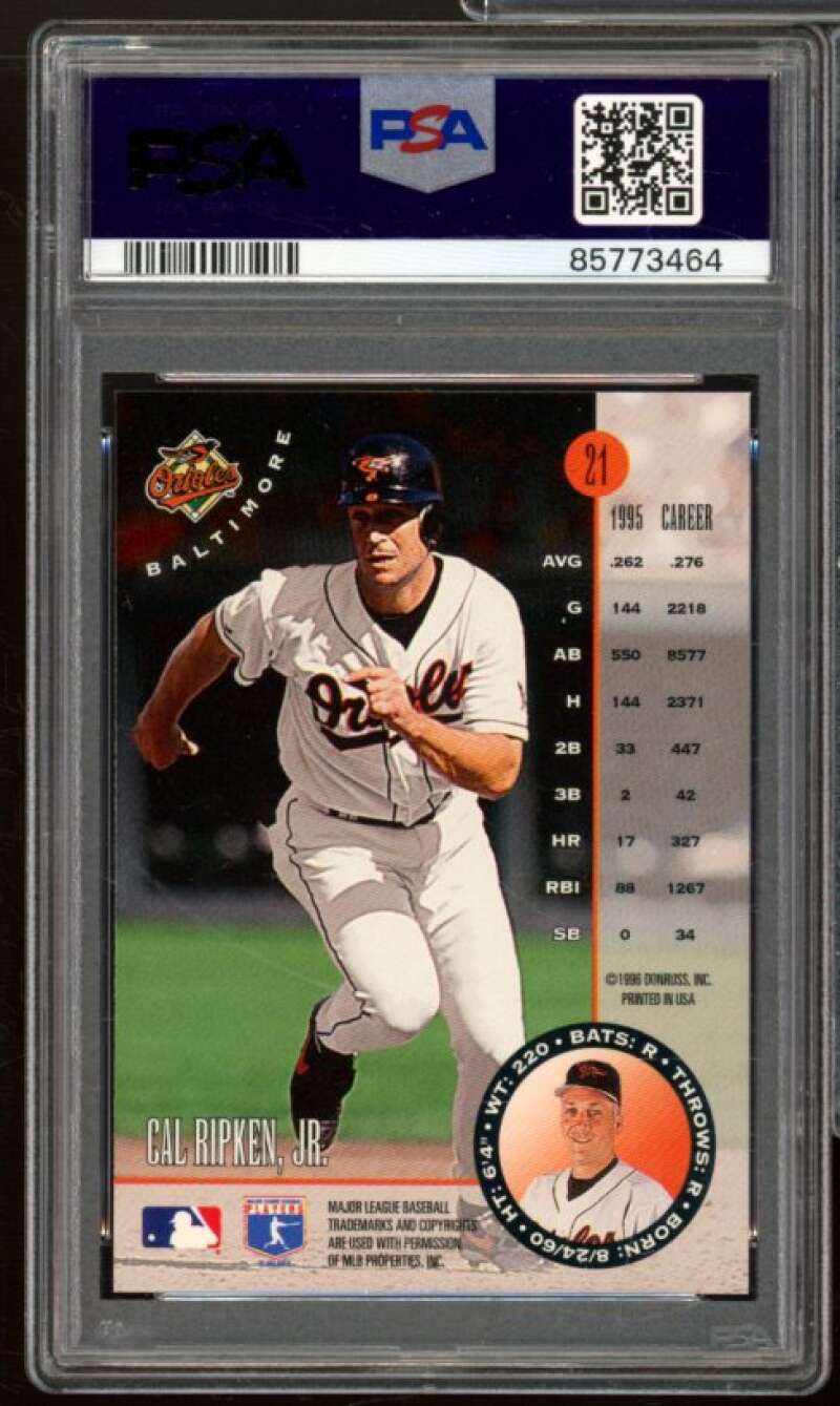 Cal Ripken Jr. Card 1996 Leaf #21 PSA 6 Image 2