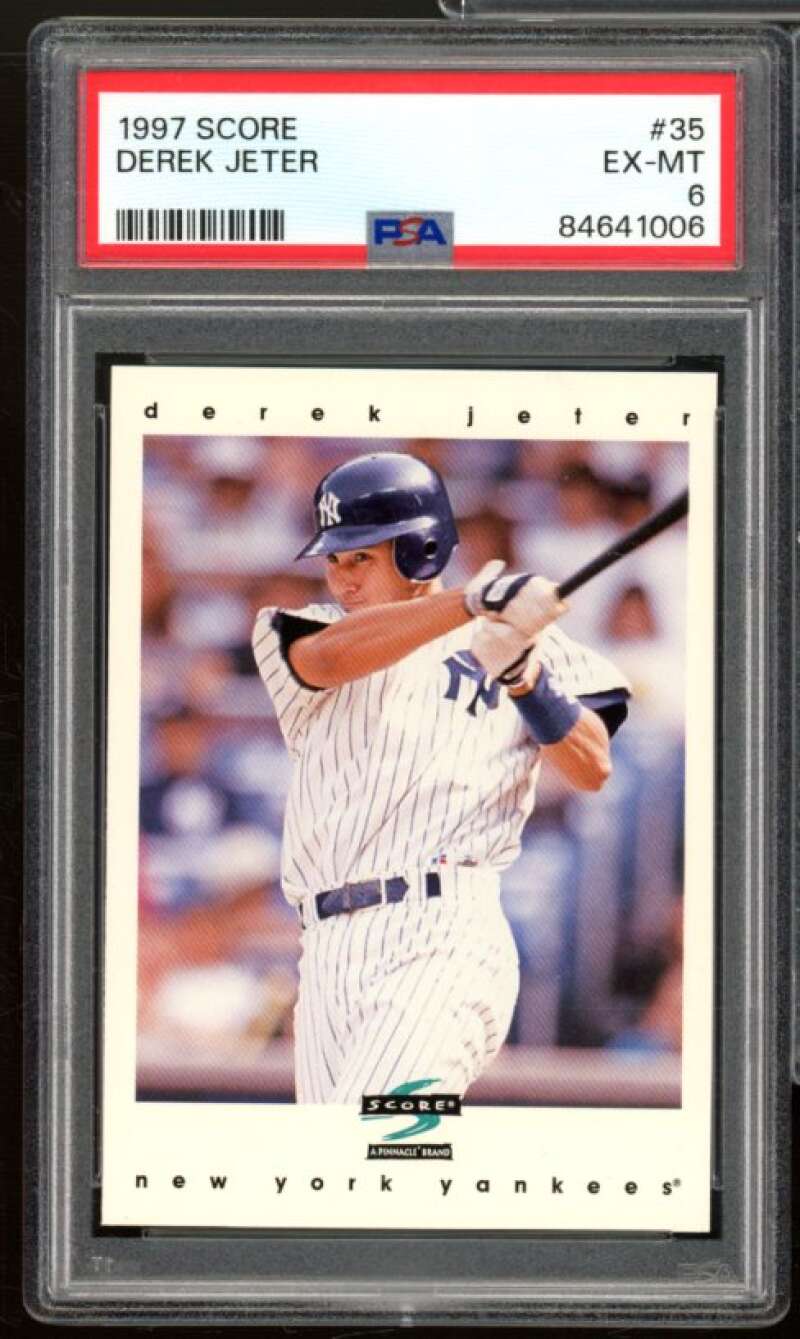 Derek Jeter Card 1997 Score #35 PSA 6 Image 1