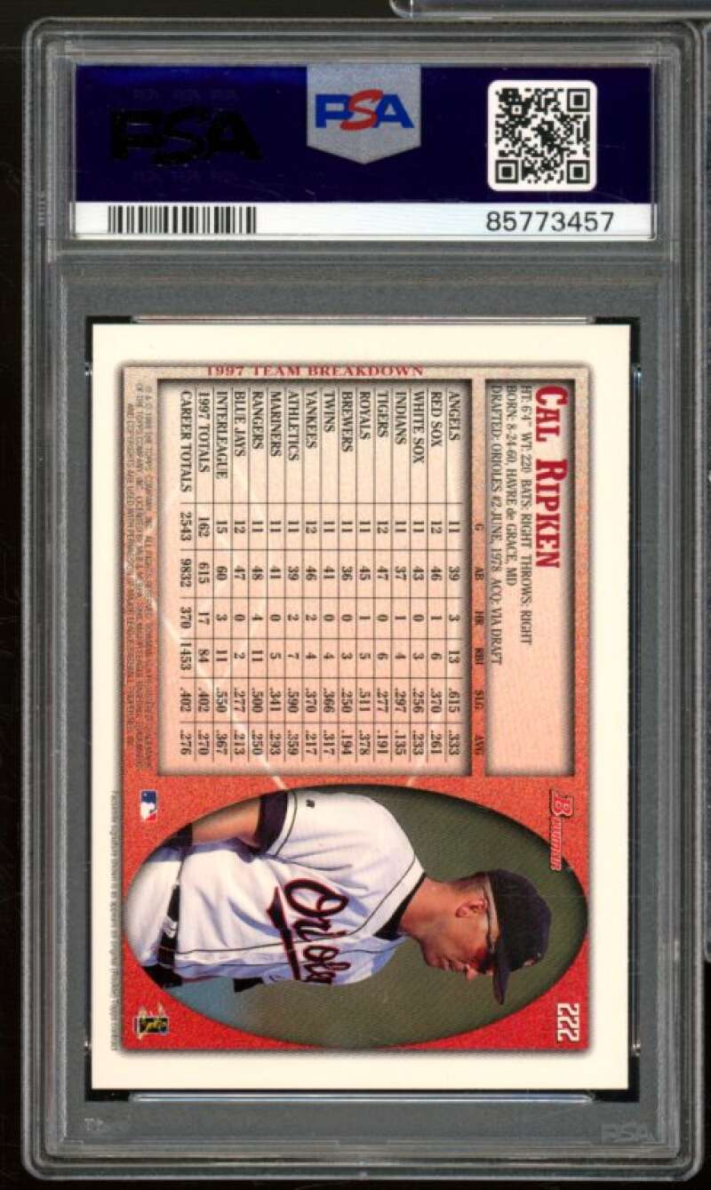 Cal Ripken Jr. Card 1998 Bowman #222 PSA 7 Image 2