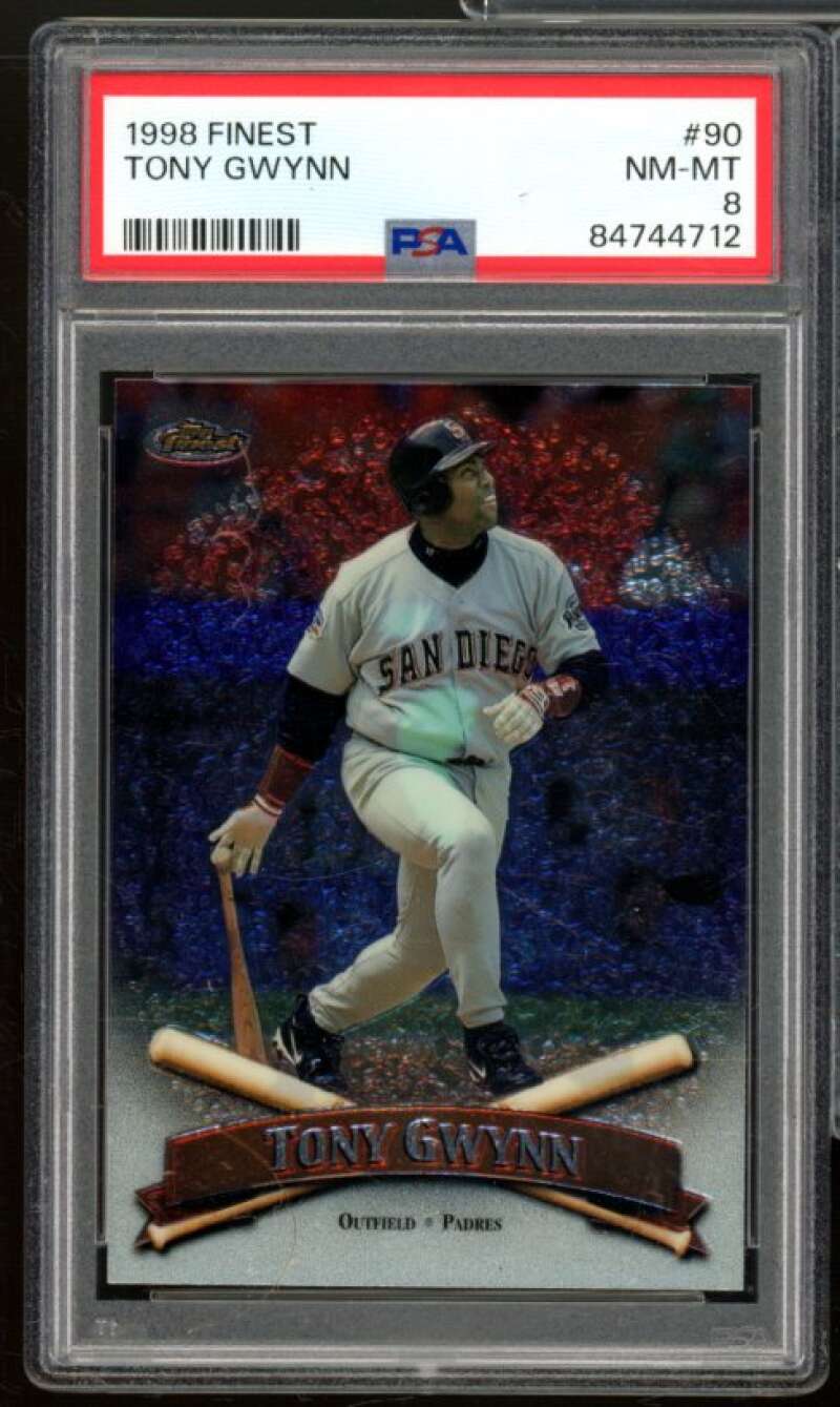 Tony Gwynn Card 1998 Finest #90 PSA 8 Image 1