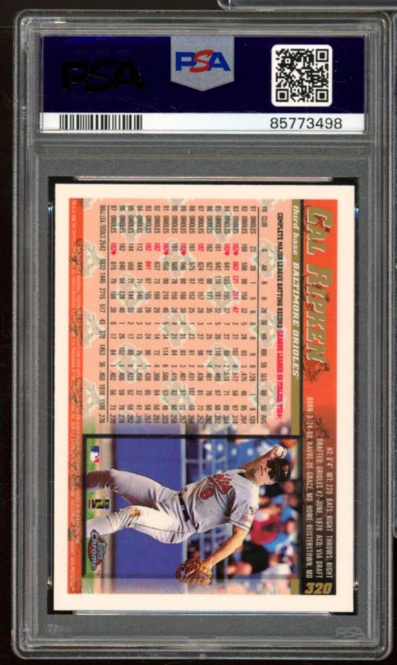 Cal Ripken Jr. Card 1998 Topps Chrome #320 PSA 8 Image 2