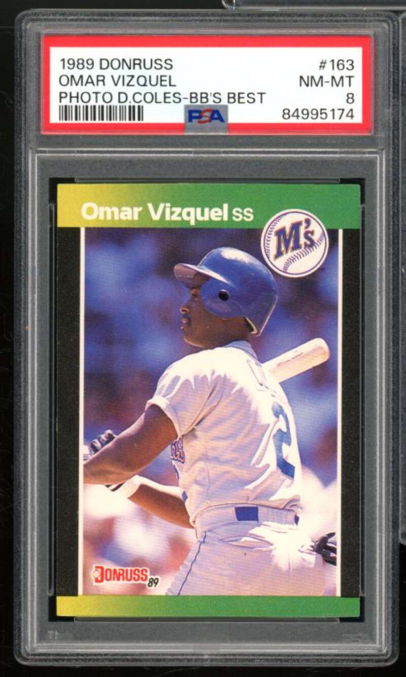 Omar Vizquel Rookie Card 1989 Donruss Baseball's Best #163 PSA 8 Image 1