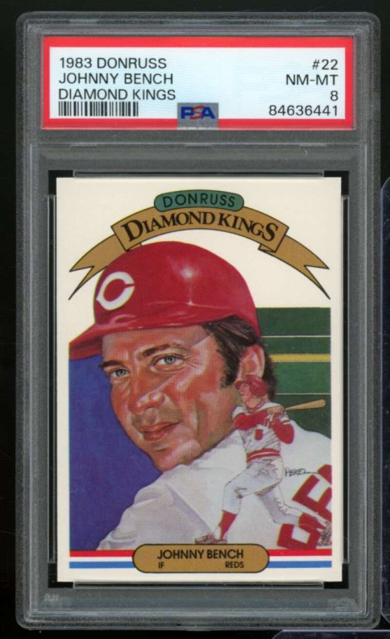 Johnny Bench Card 1983 Donruss #22 PSA 8 Image 1