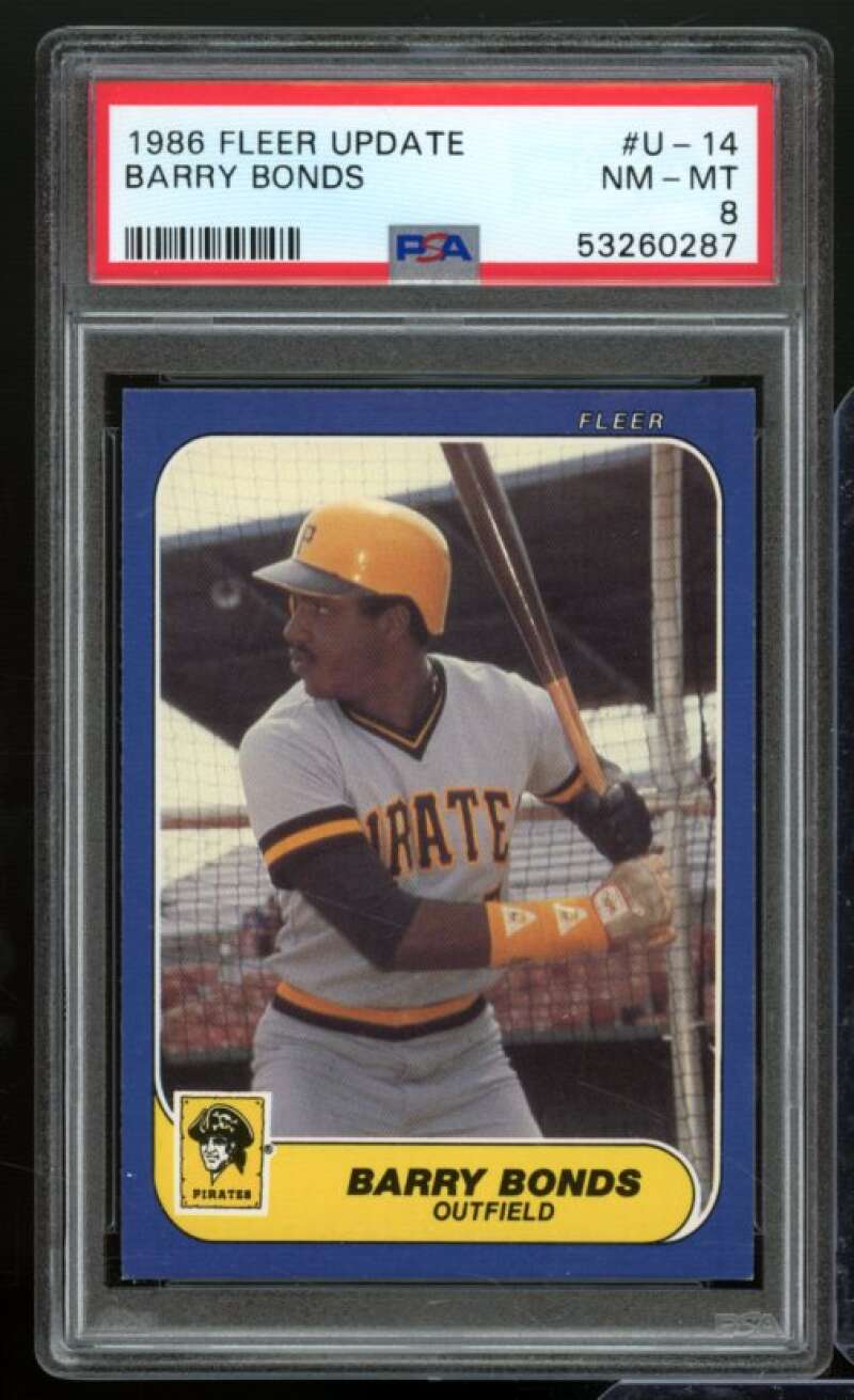 Barry Bonds Rookie Card 1986 Fleer Update #U-14 PSA 8 Image 1