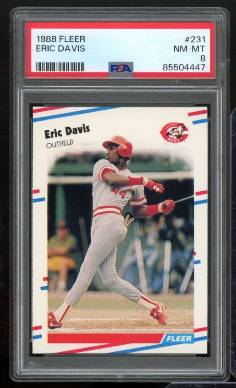 Eric Davis Card 1988 Fleer #231 PSA 8 Image 1