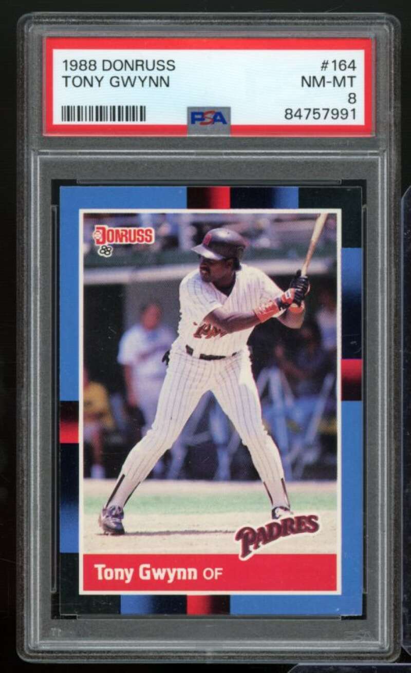 Tony Gwynn Card 1988 Donruss #164 PSA 8 Image 1