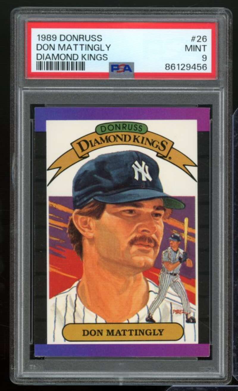 Don Mattingly Card 1989 Donruss Diamond Kings #26 PSA 9 Image 1