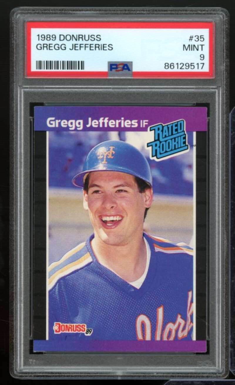 Gregg Jefferies Rookie Card 1989 Donruss #35 PSA 9 Image 1