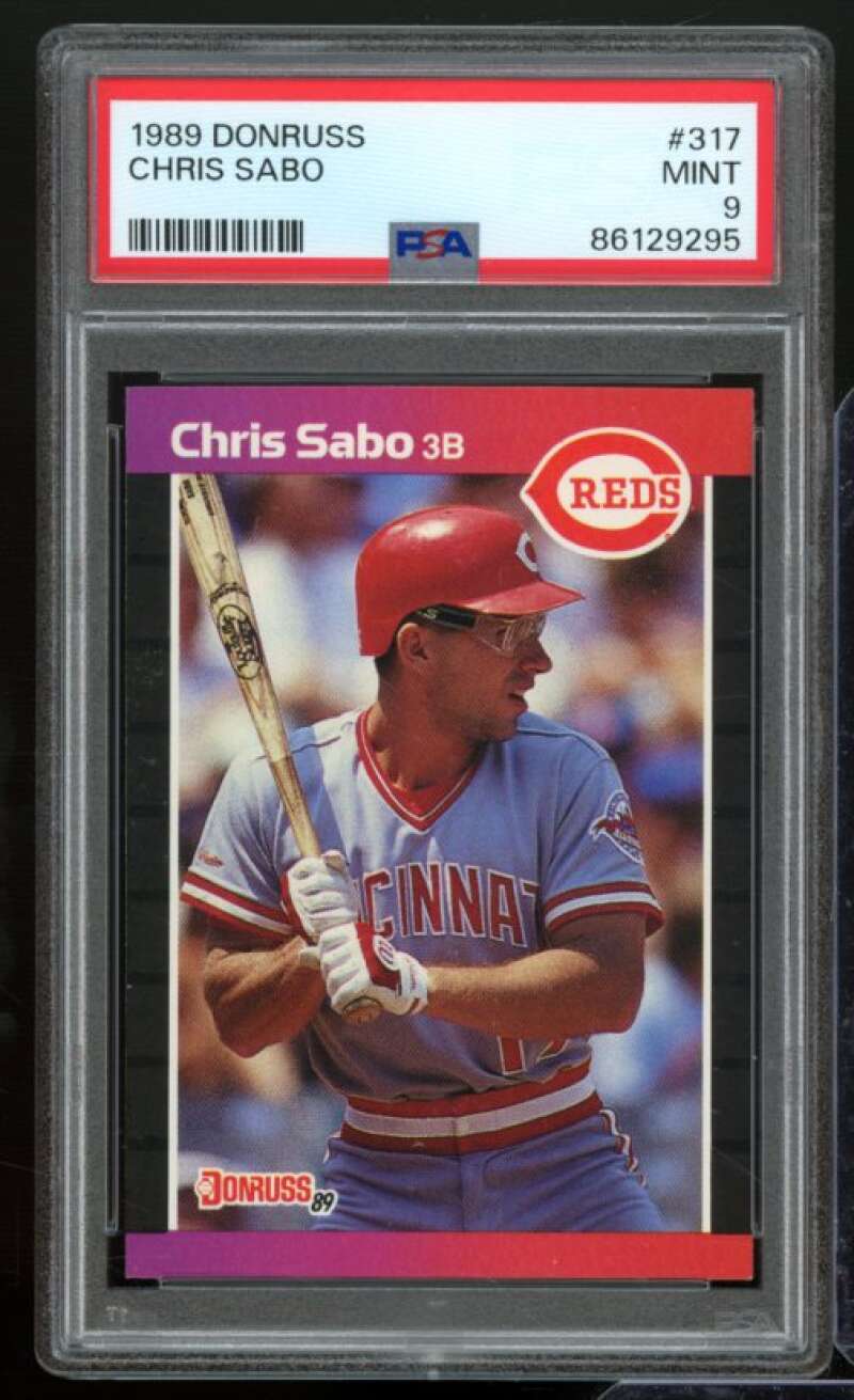 Chris Sabo Card 1989 Donruss #317 PSA 9 Image 1