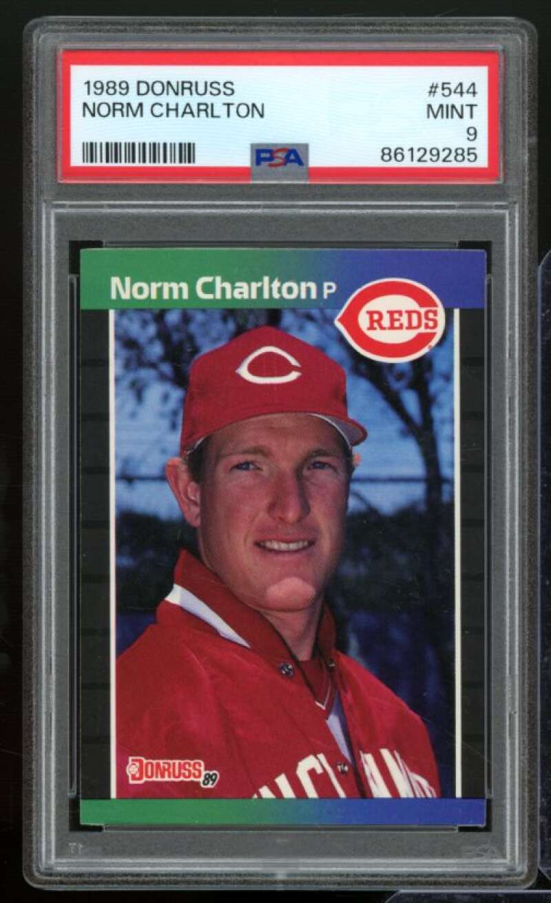 Norm Charlton Rookie Card 1989 Donruss #544 PSA 9 Image 1