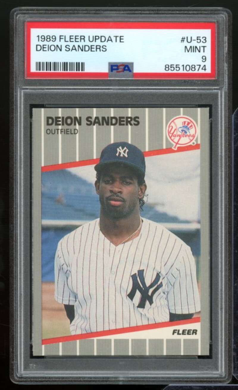 Deion Sanders Rookie Card 1989 Fleer Update #U-53 PSA 9 Image 1