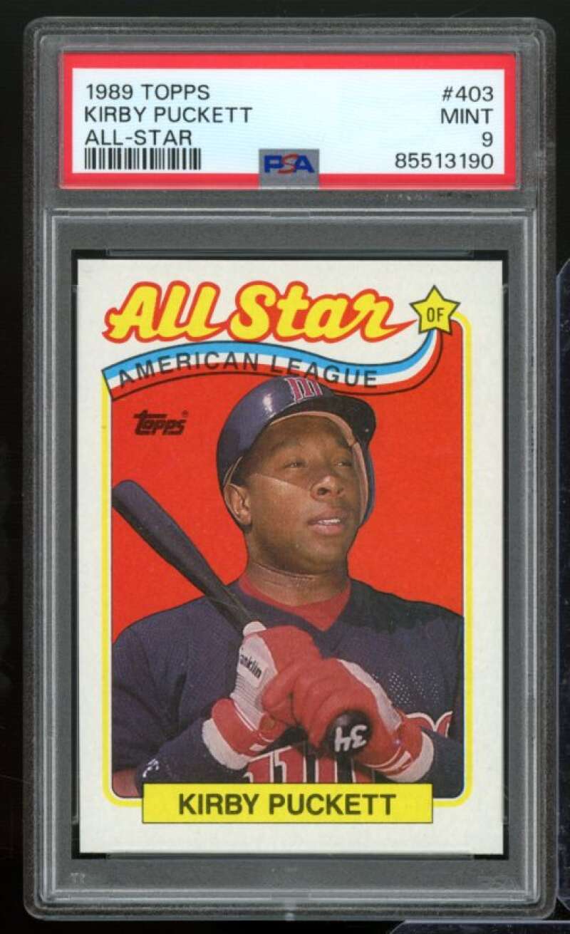 Kirby Puckett Card 1989 Topps All-Star #403 PSA 9 Image 1