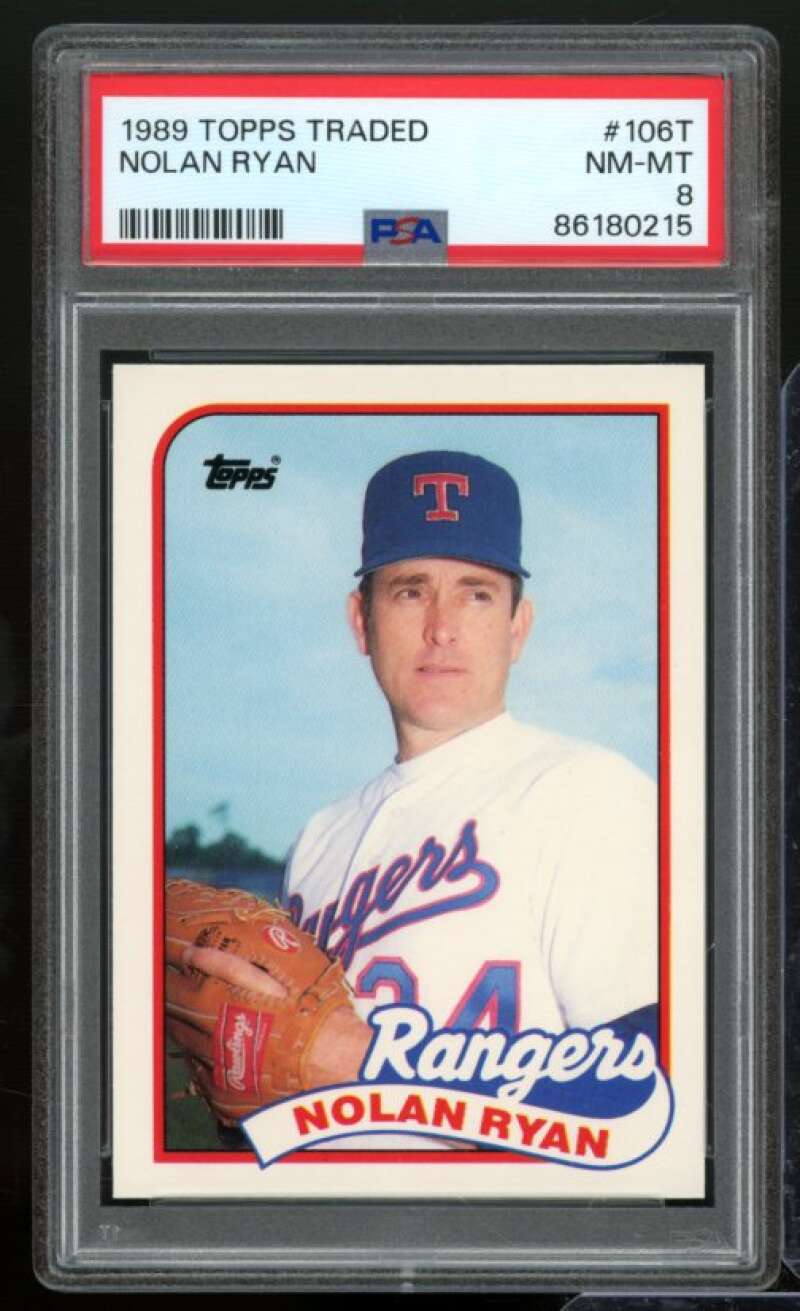 Nolan Ryan Card 1989 Topps Traded #106T PSA 8 Image 1