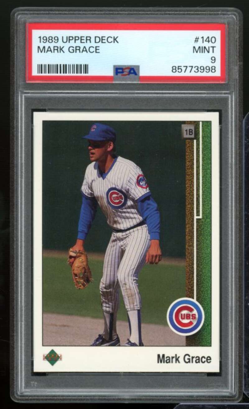 Mark Grace Card 1989 Upper Deck #140 PSA 9 Image 1