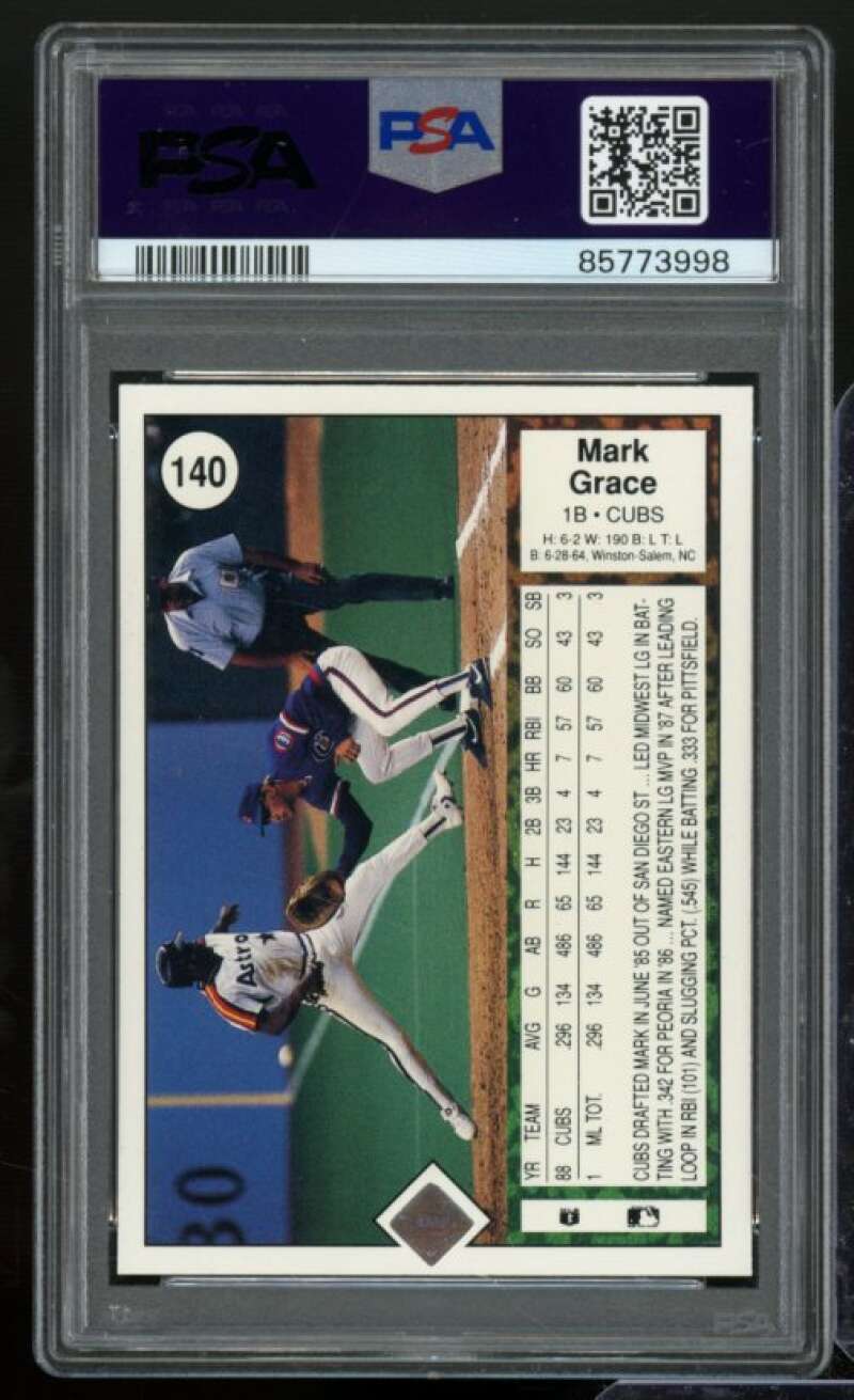 Mark Grace Card 1989 Upper Deck #140 PSA 9 Image 2