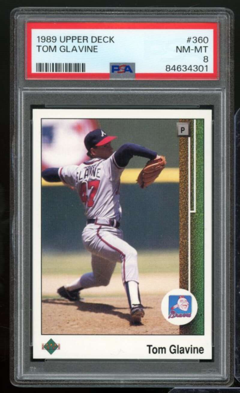 Tom Glavine Card 1989 Upper Deck #360 PSA 8 Image 1