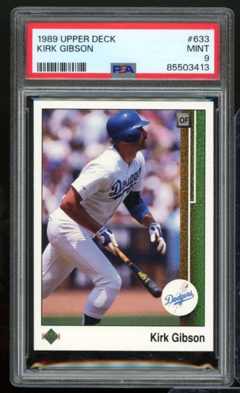 Kirk Gibson Card 1989 Upper Deck #633 PSA 9 Image 1