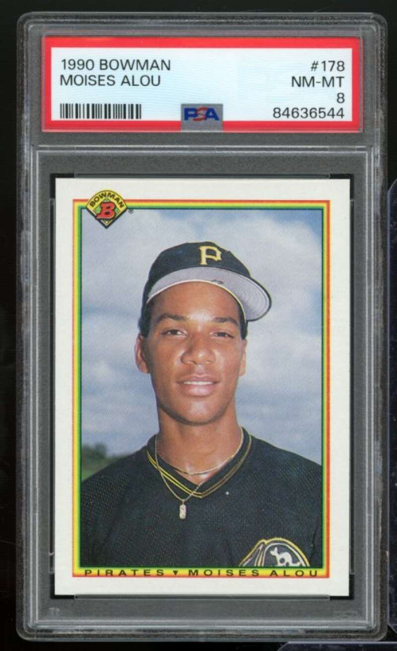 Moises Alou Card Rookie 1990 Bowman #178 PSA 8 Image 1