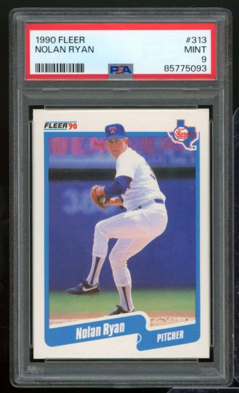 Nolan Ryan Card 1990 Fleer #313 PSA 9 Image 1