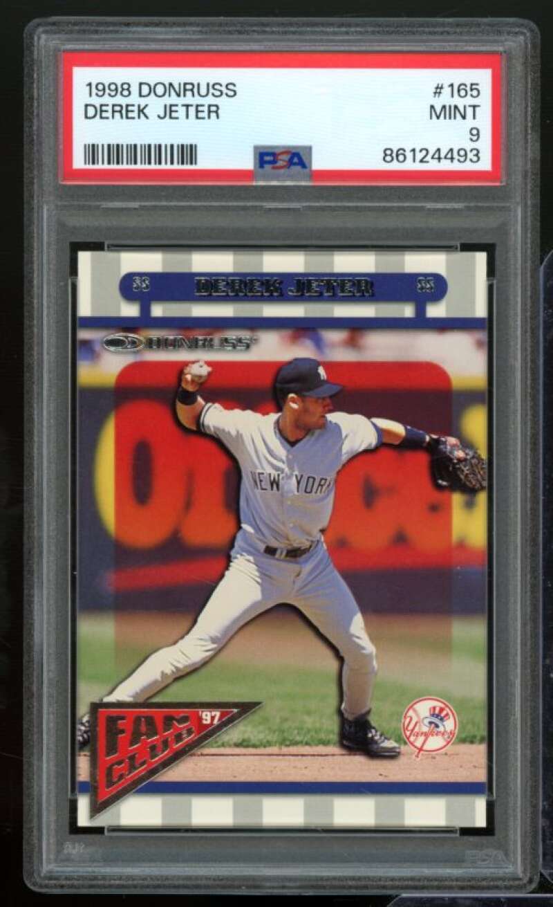 Derek Jeter Card 1998 Donruss #165 PSA 9 Image 1